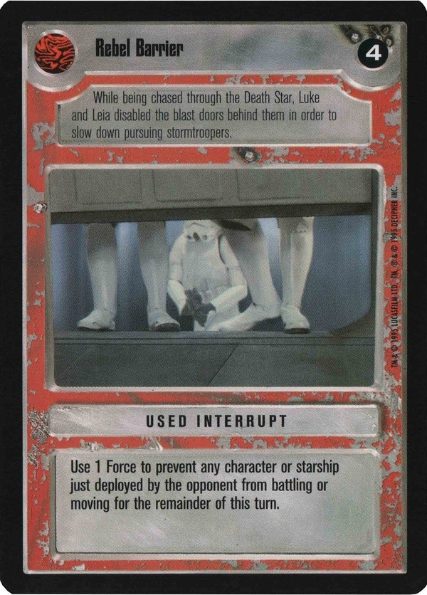 Star Wars CCG (SWCCG) Rebel Barrier