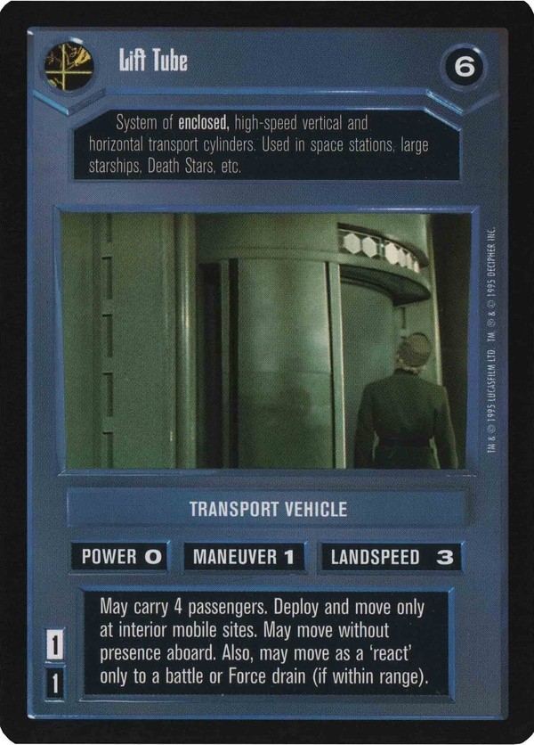 Star Wars CCG (SWCCG) Lift Tube