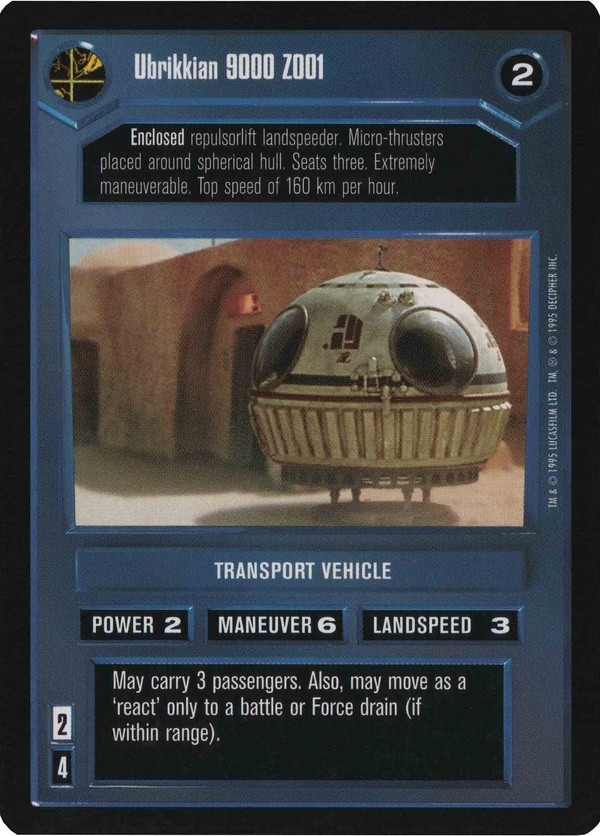 Star Wars CCG (SWCCG) Ubrikkian 9000 Z001