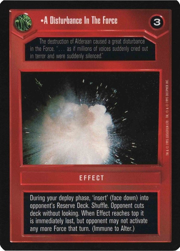 Star Wars CCG (SWCCG) A Disturbance In The Force