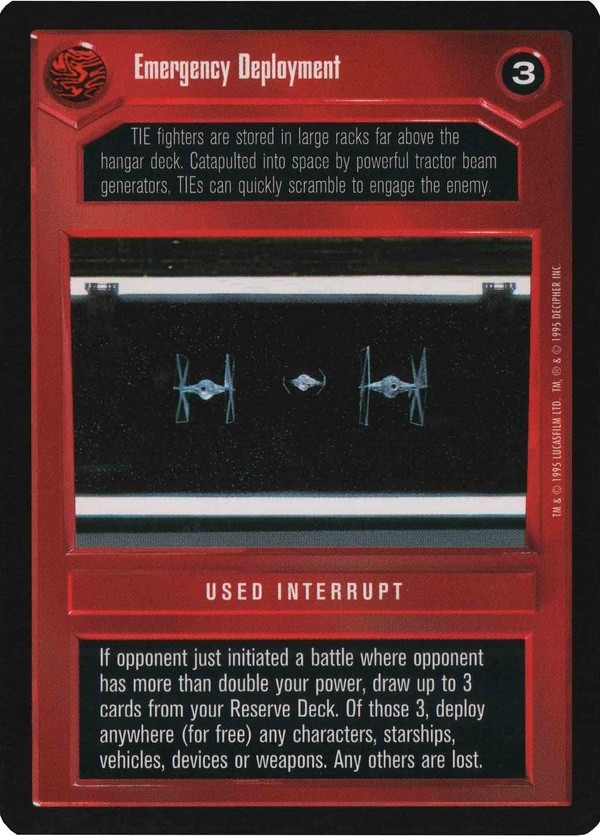 Star Wars CCG (SWCCG) Emergency Deployment