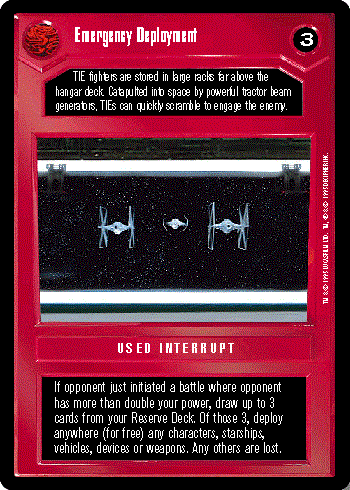 Star Wars CCG (SWCCG) Emergency Deployment