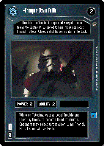 Star Wars CCG (SWCCG) Trooper Davin Felth