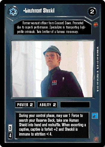 Star Wars CCG (SWCCG) Lieutenant Sheckil
