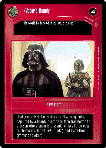 Star Wars CCG (SWCCG) Vader's Bounty