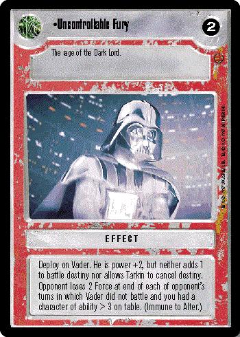 Star Wars CCG (SWCCG) Uncontrollable Fury