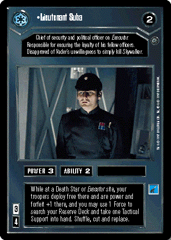 Star Wars CCG (SWCCG) Lieutenant Suba