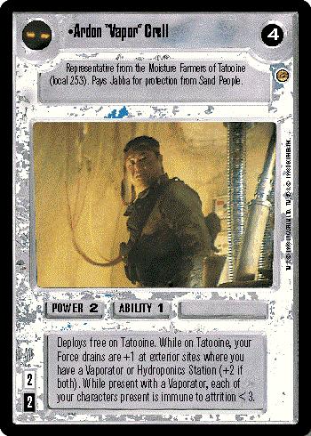 Star Wars CCG (SWCCG) Ardon "Vapor" Crell