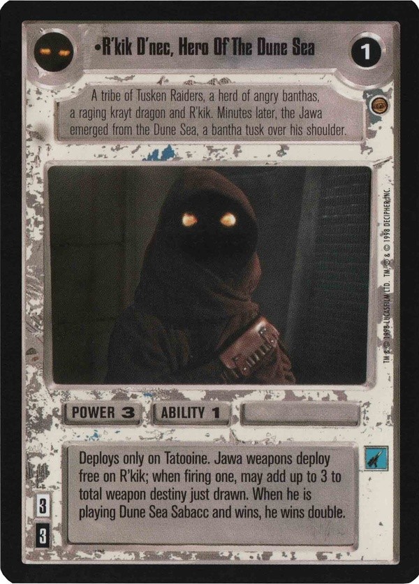 Star Wars CCG (SWCCG) R'kik D'nec, Hero Of The Dune Sea