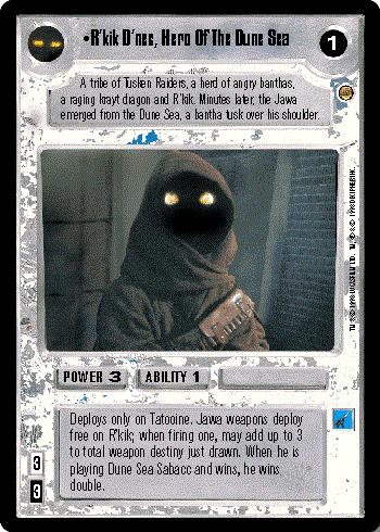 Star Wars CCG (SWCCG) R'kik D'nec, Hero Of The Dune Sea