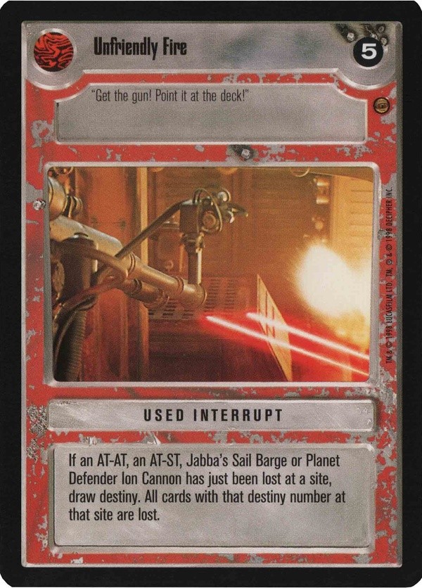 Star Wars CCG (SWCCG) Unfriendly Fire