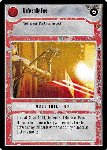 Star Wars CCG (SWCCG) Unfriendly Fire