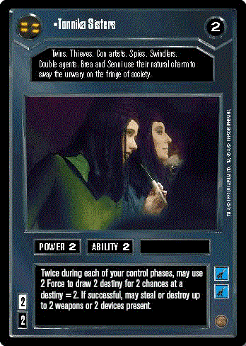 Star Wars CCG (SWCCG) Tonnika Sisters