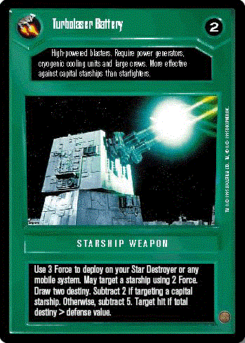Star Wars CCG (SWCCG) Turbolaser Battery
