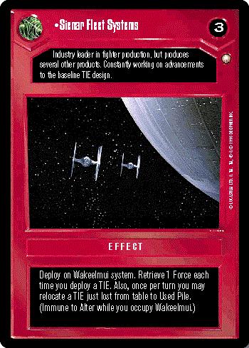 Star Wars CCG (SWCCG) Sienar Fleet Systems