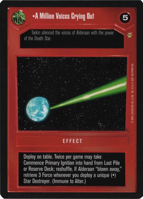 Star Wars CCG (SWCCG) A Million Voices Crying Out