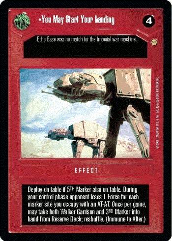 Star Wars CCG (SWCCG) You May Start Your Landing