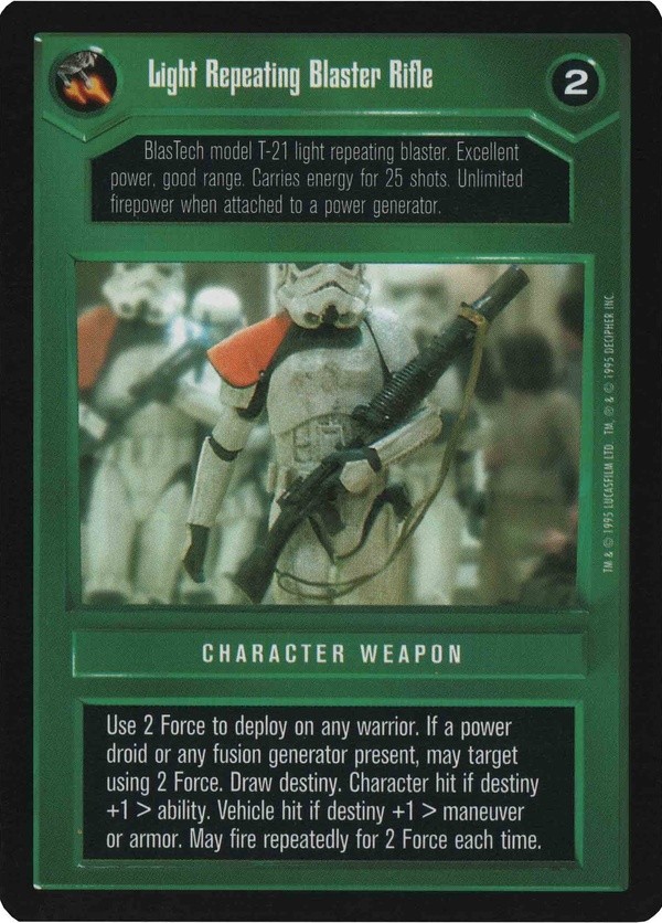 Decipher SWCCG Star Wars CCG Light Repeating Blaster Rifle (WB)