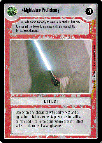 Decipher SWCCG Star Wars CCG Lightsaber Proficiency (WB)