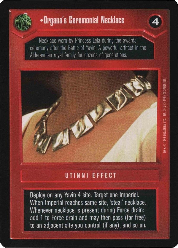 Decipher SWCCG Star Wars CCG Organa's Ceremonial Necklace (WB)