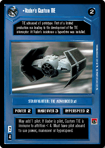 Decipher SWCCG Star Wars CCG Vader's Custom TIE (WB)