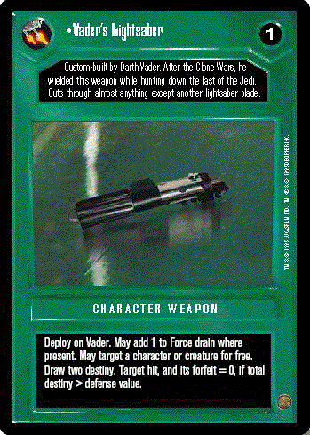 Decipher SWCCG Star Wars CCG Vader's Lightsaber (WB)