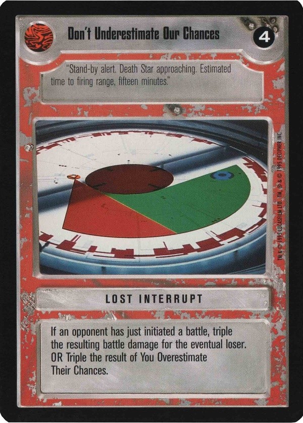 Decipher SWCCG Star Wars CCG Don't Underestimate Our Chances (WB)