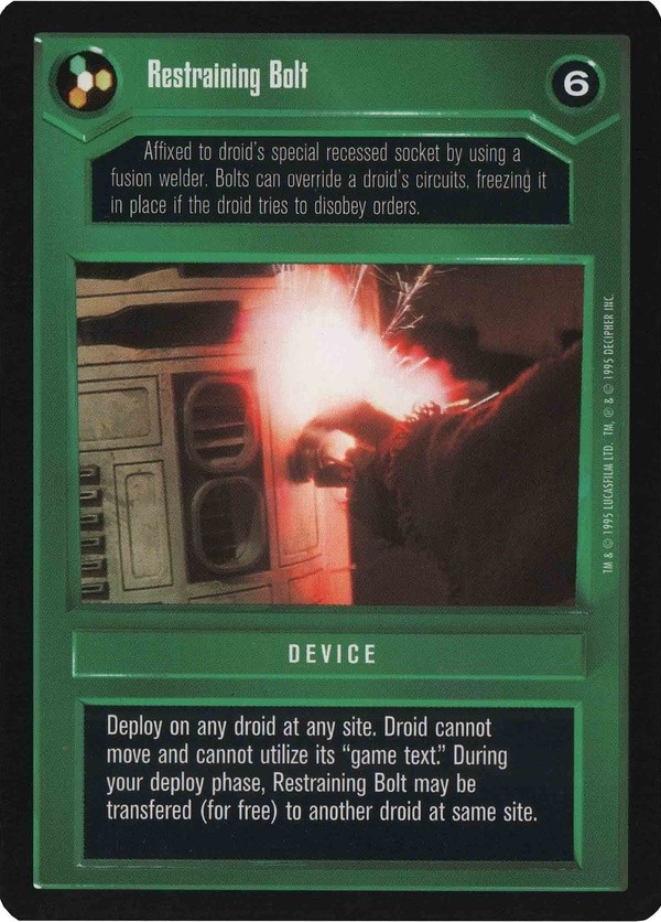 Decipher SWCCG Star Wars CCG Restraining Bolt (WB)