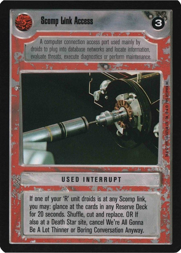 Decipher SWCCG Star Wars CCG Scomp Link Access (WB)