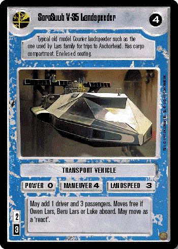 Decipher SWCCG Star Wars CCG SoroSuub V-35 Landspeeder (WB)