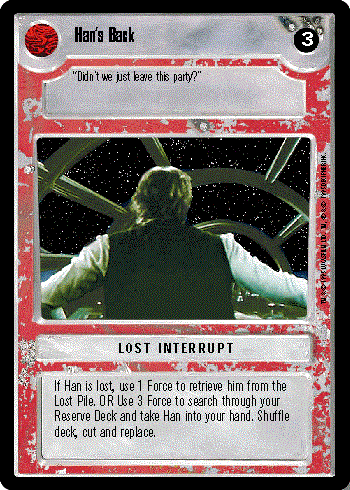 Decipher SWCCG Star Wars CCG Han's Back (WB)