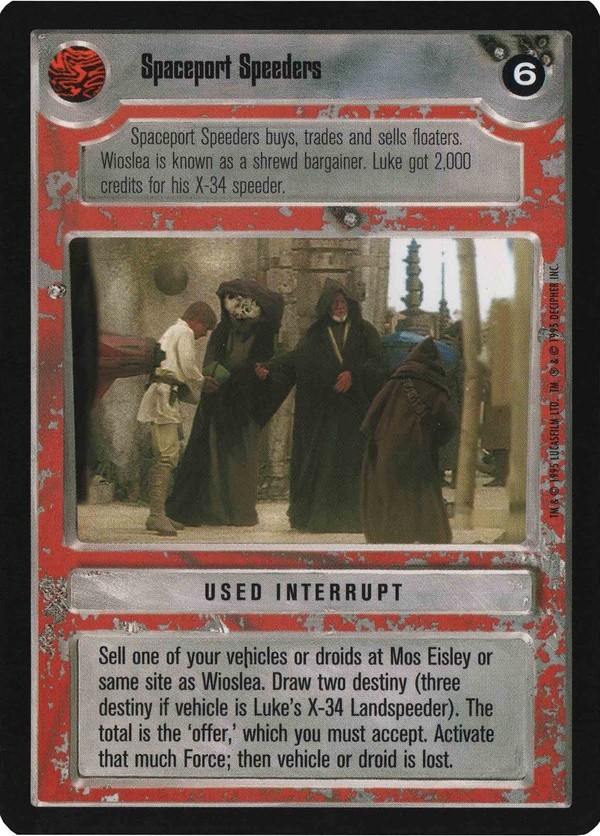 Decipher SWCCG Star Wars CCG Spaceport Speeders (WB)