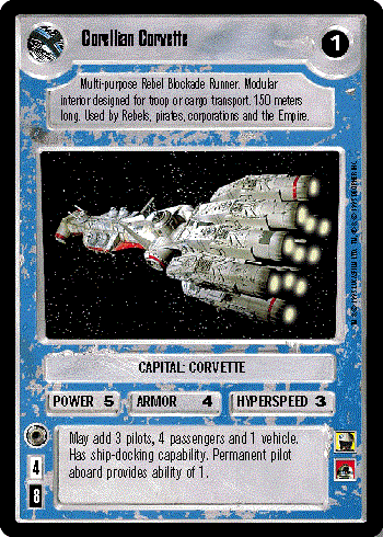 Decipher SWCCG Star Wars CCG Corellian Corvette (WB)