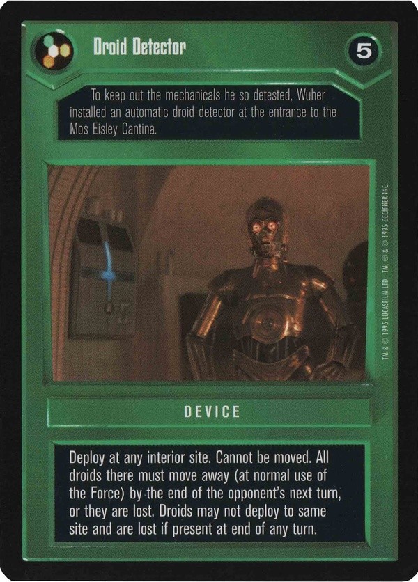 Decipher SWCCG Star Wars CCG Droid Detector (WB)