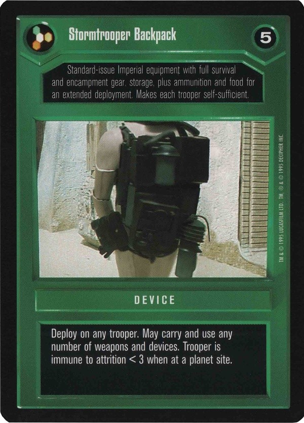 Decipher SWCCG Star Wars CCG Stormtrooper Backpack (WB)