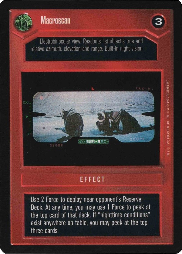 Decipher SWCCG Star Wars CCG Macroscan (WB)