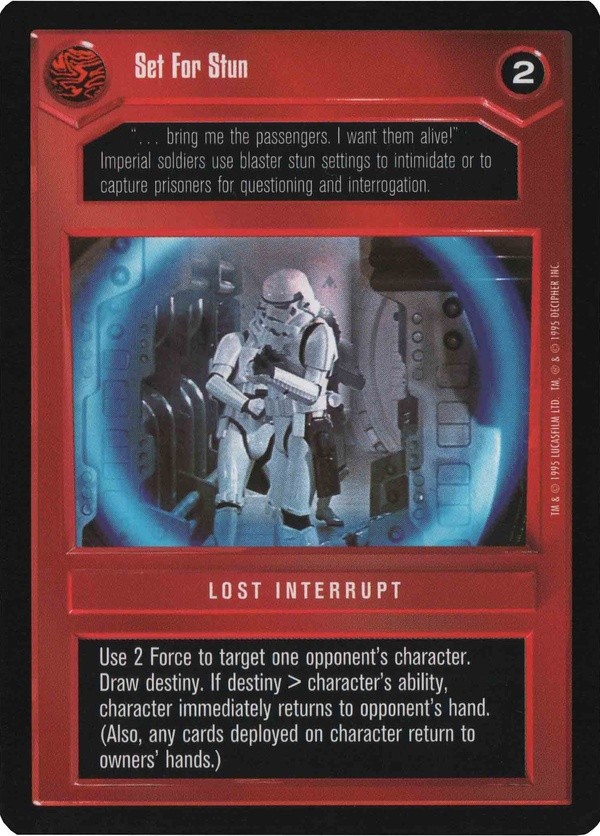 Decipher SWCCG Star Wars CCG Set For Stun (WB)