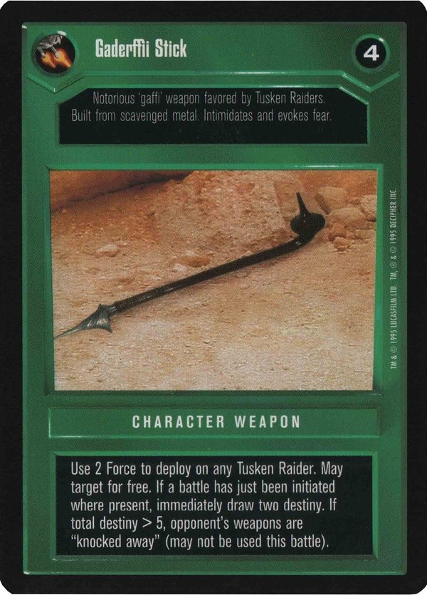 Decipher SWCCG Star Wars CCG Gaderffi Stick (WB)