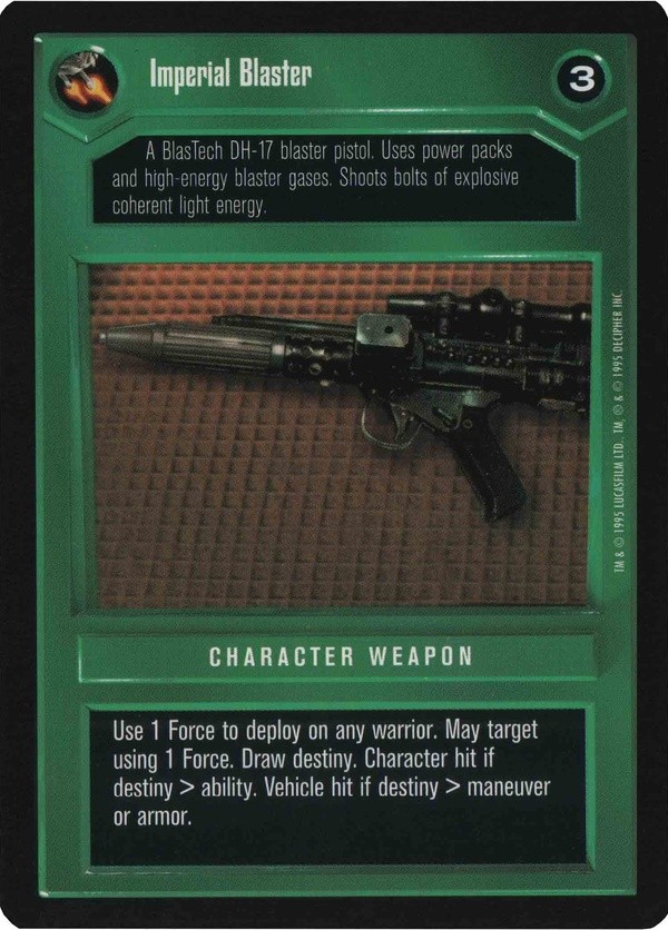 Decipher SWCCG Star Wars CCG Imperial Blaster (WB)
