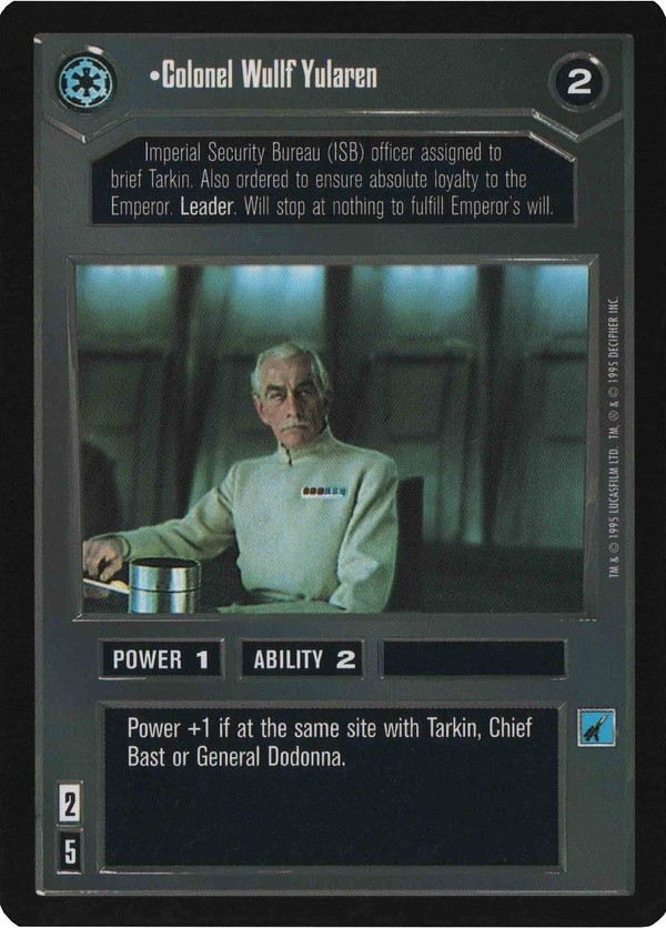 Decipher SWCCG Star Wars CCG Colonel Wullf Yularen (WB)