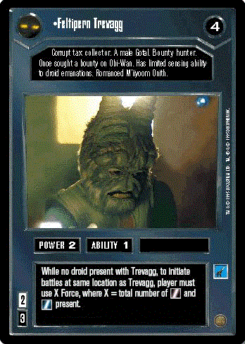 Decipher SWCCG Star Wars CCG Feltipern Trevagg (WB)