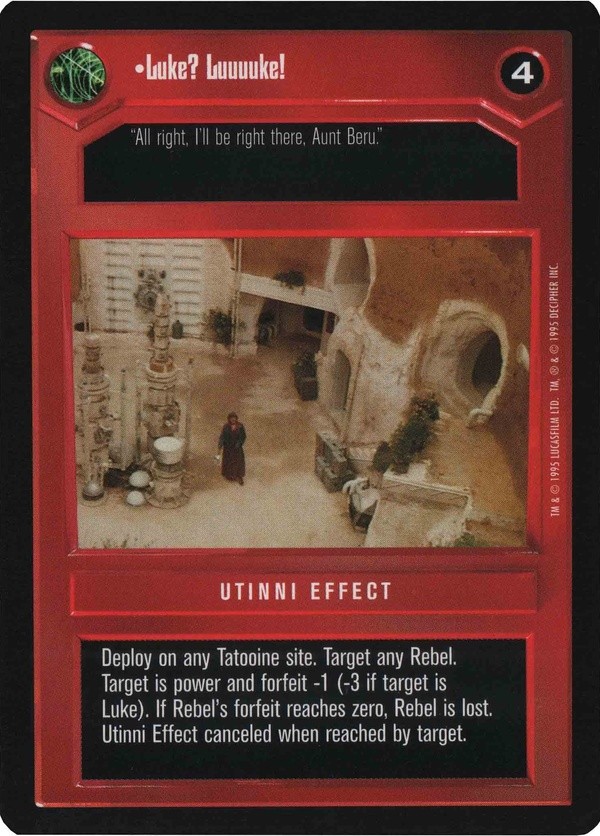Decipher SWCCG Star Wars CCG Luke? Luuuuke! (WB)