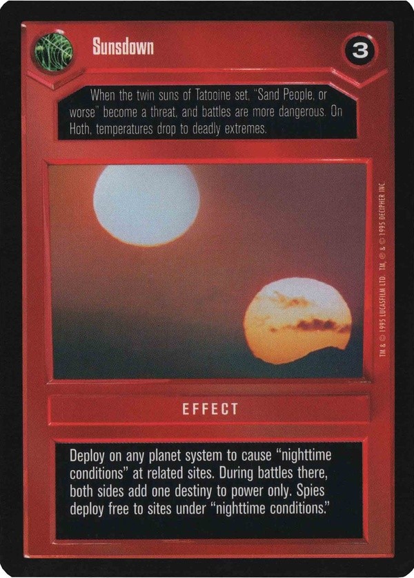 Decipher SWCCG Star Wars CCG Sunsdown (WB)