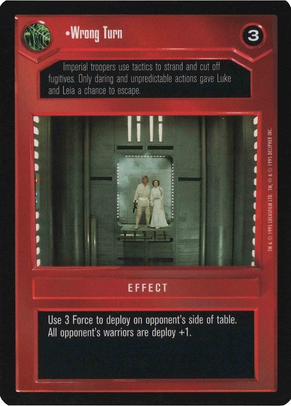 Decipher SWCCG Star Wars CCG Wrong Turn (WB)