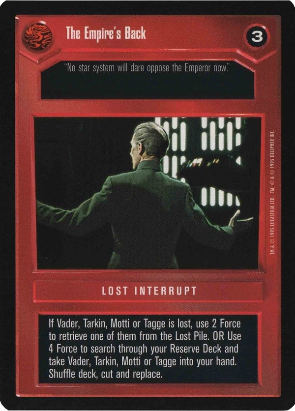 Decipher SWCCG Star Wars CCG The Empire's Back (WB)