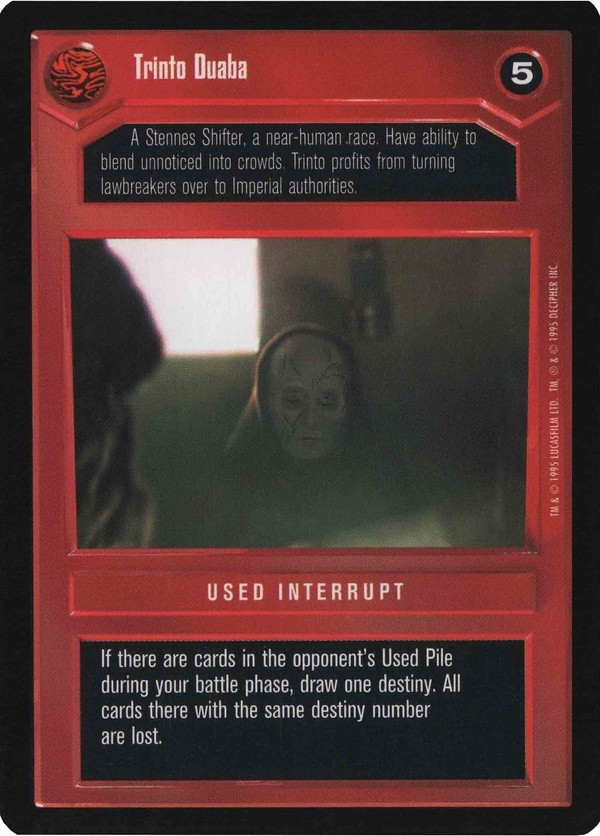 Decipher SWCCG Star Wars CCG Trinto Duaba (WB)