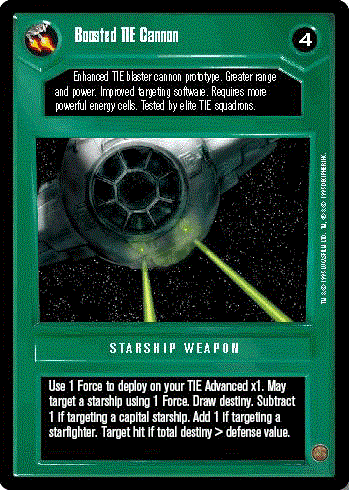 Decipher SWCCG Star Wars CCG Boosted TIE Cannon (WB)