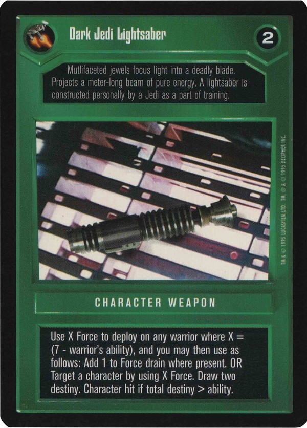 Decipher SWCCG Star Wars CCG Dark Jedi Lightsaber (WB)