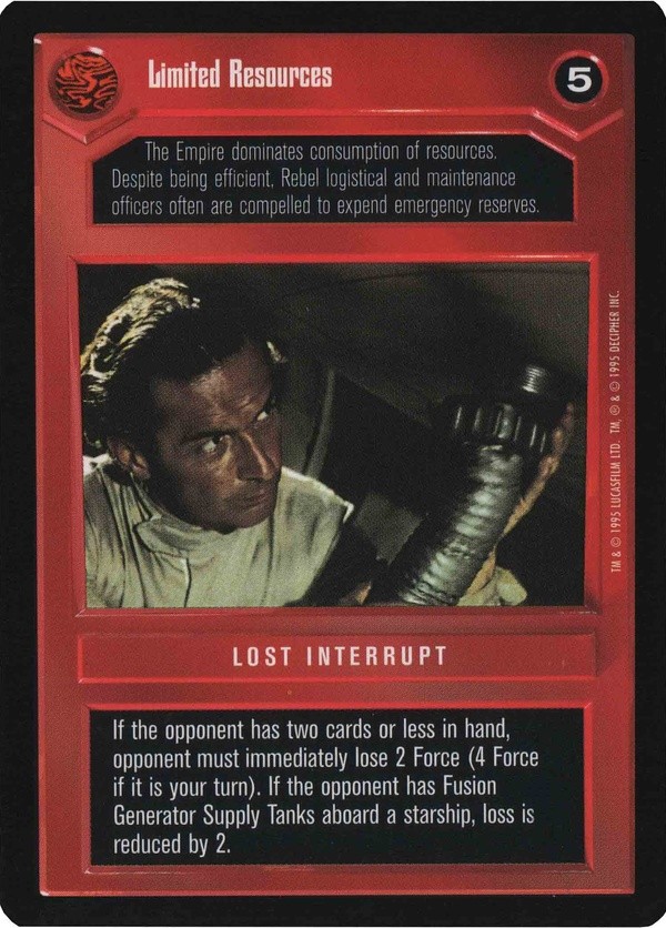 Decipher SWCCG Star Wars CCG Limited Resources (WB)