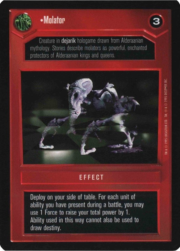 Decipher SWCCG Star Wars CCG Molator (WB)